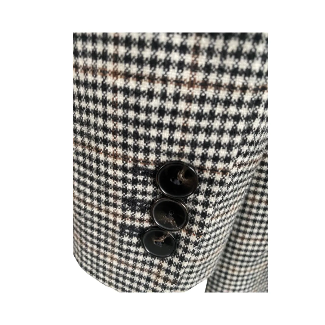 Massimo Dutti Check Wool Blazer Grey SIZE 12