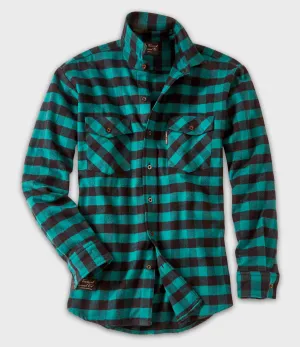 Men's Classic Flannel Shirt - Green Buffalo