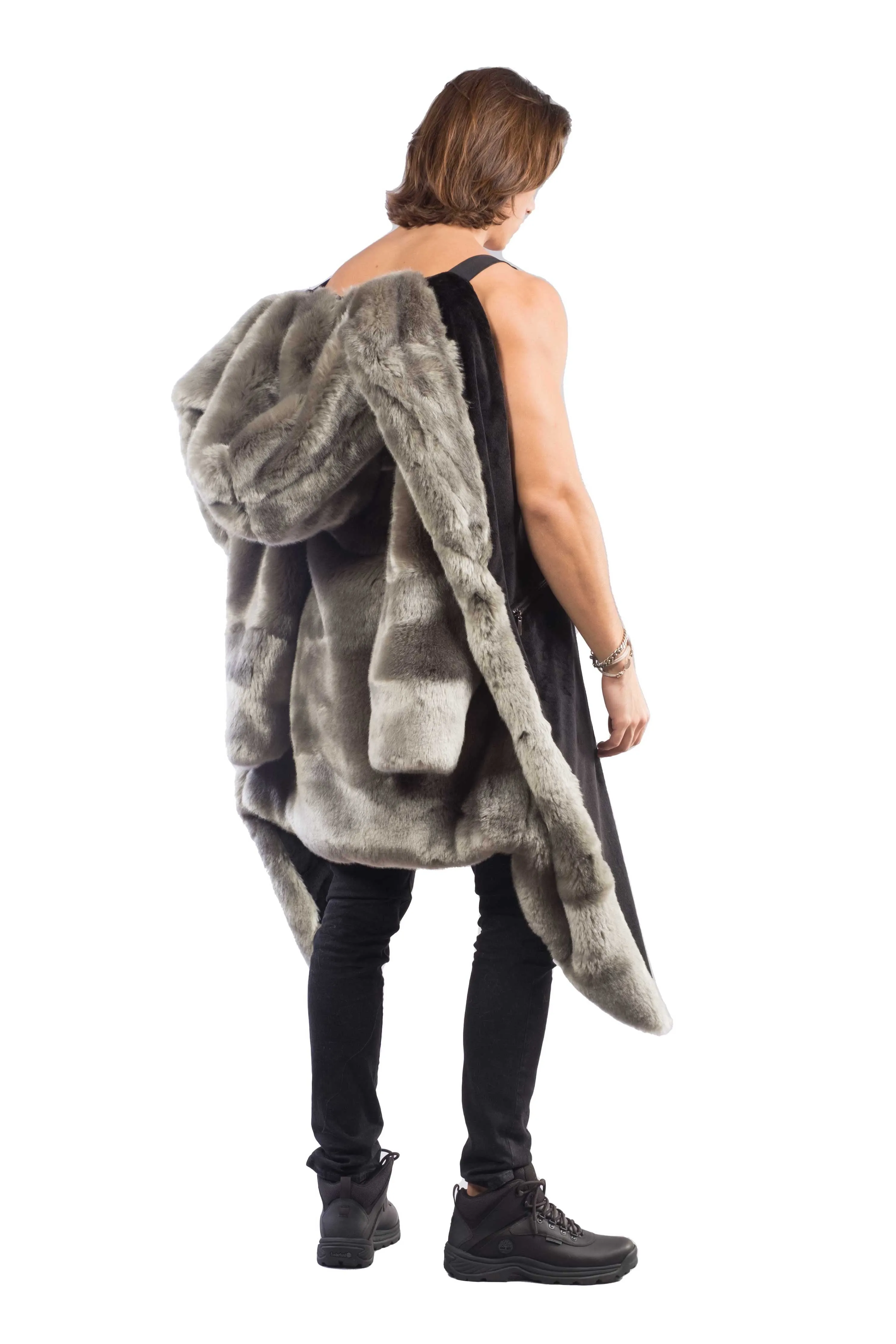 Men's Desert Warrior Coat in "Sage" Chinchilla
