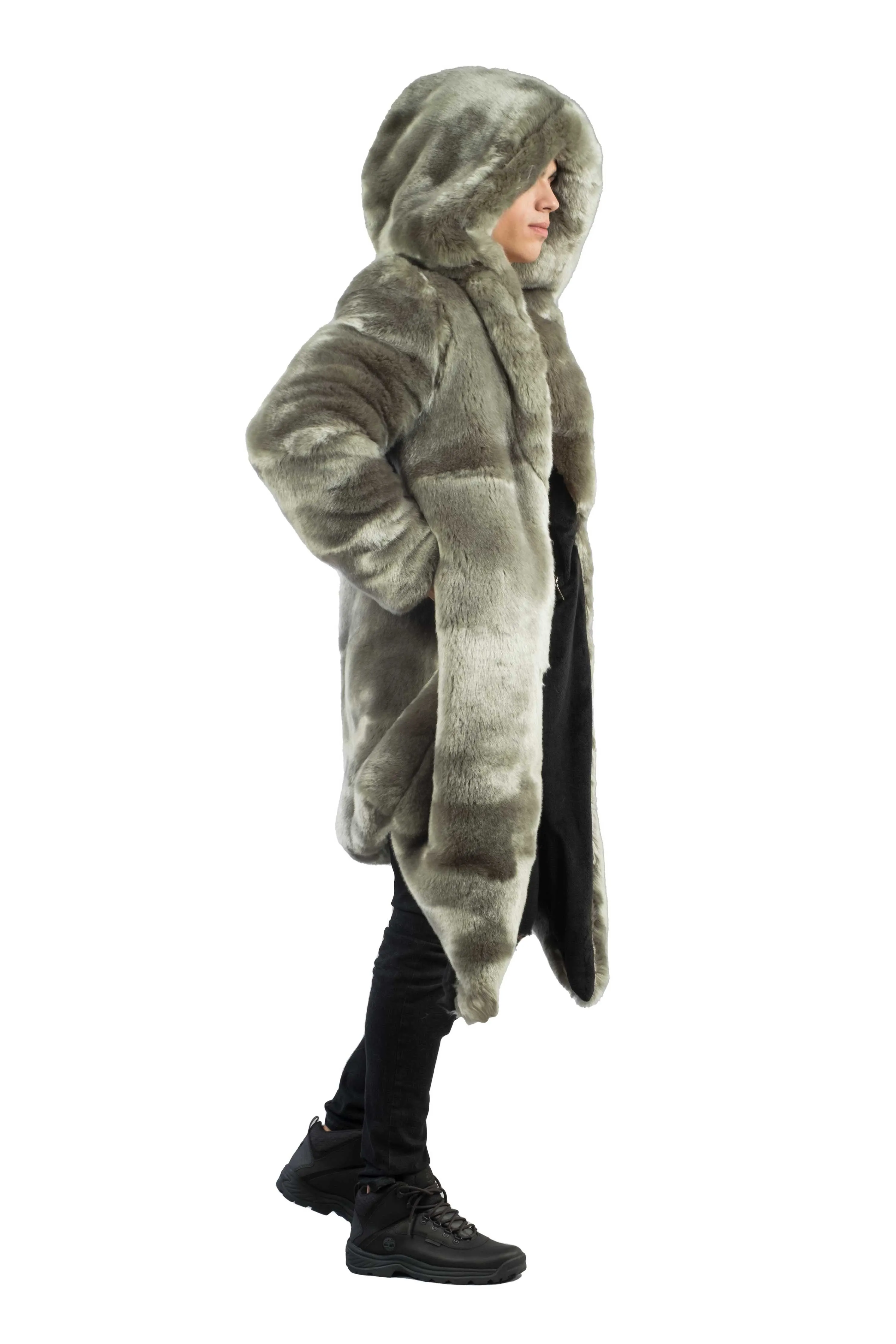 Men's Desert Warrior Coat in "Sage" Chinchilla