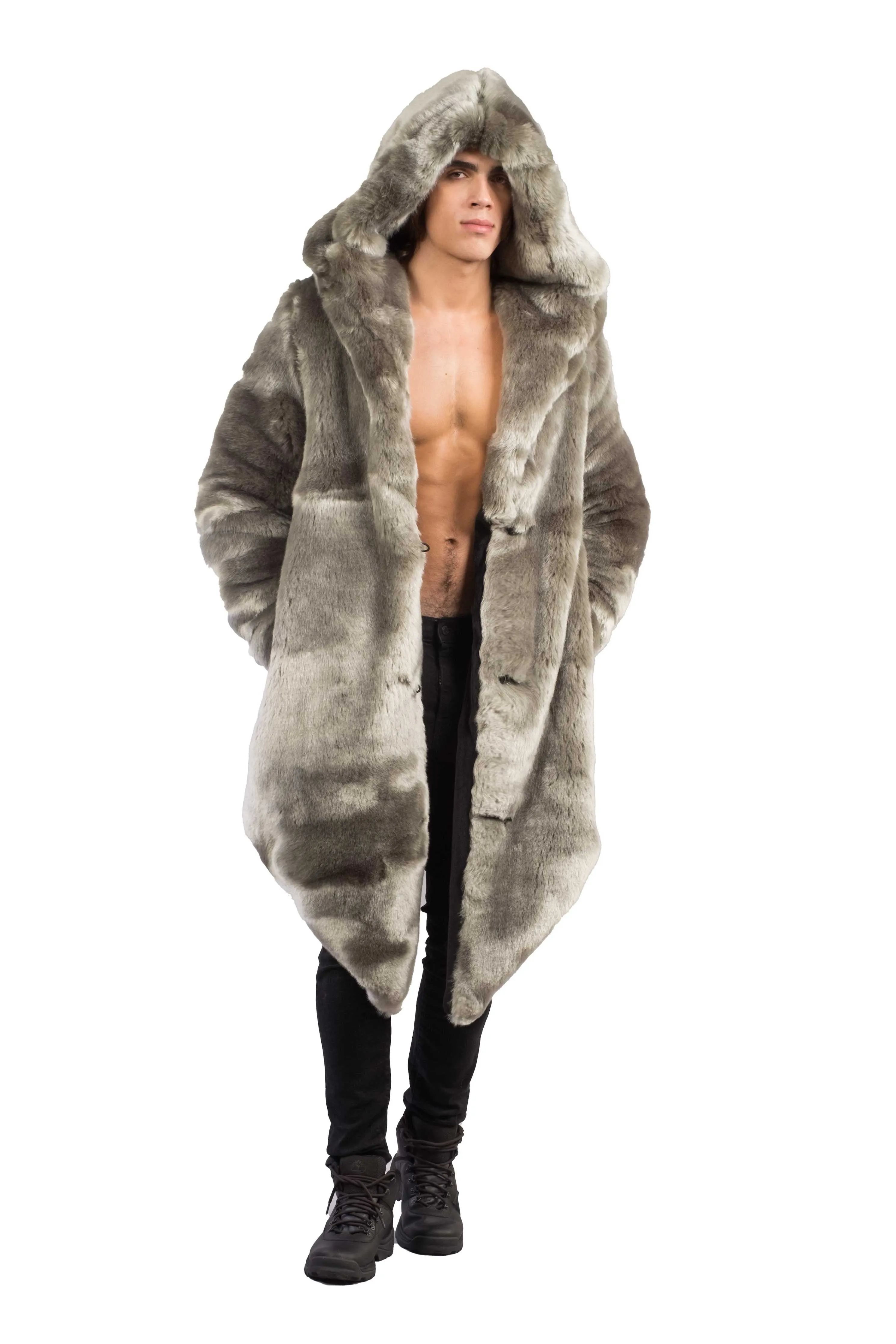 Men's Desert Warrior Coat in "Sage" Chinchilla