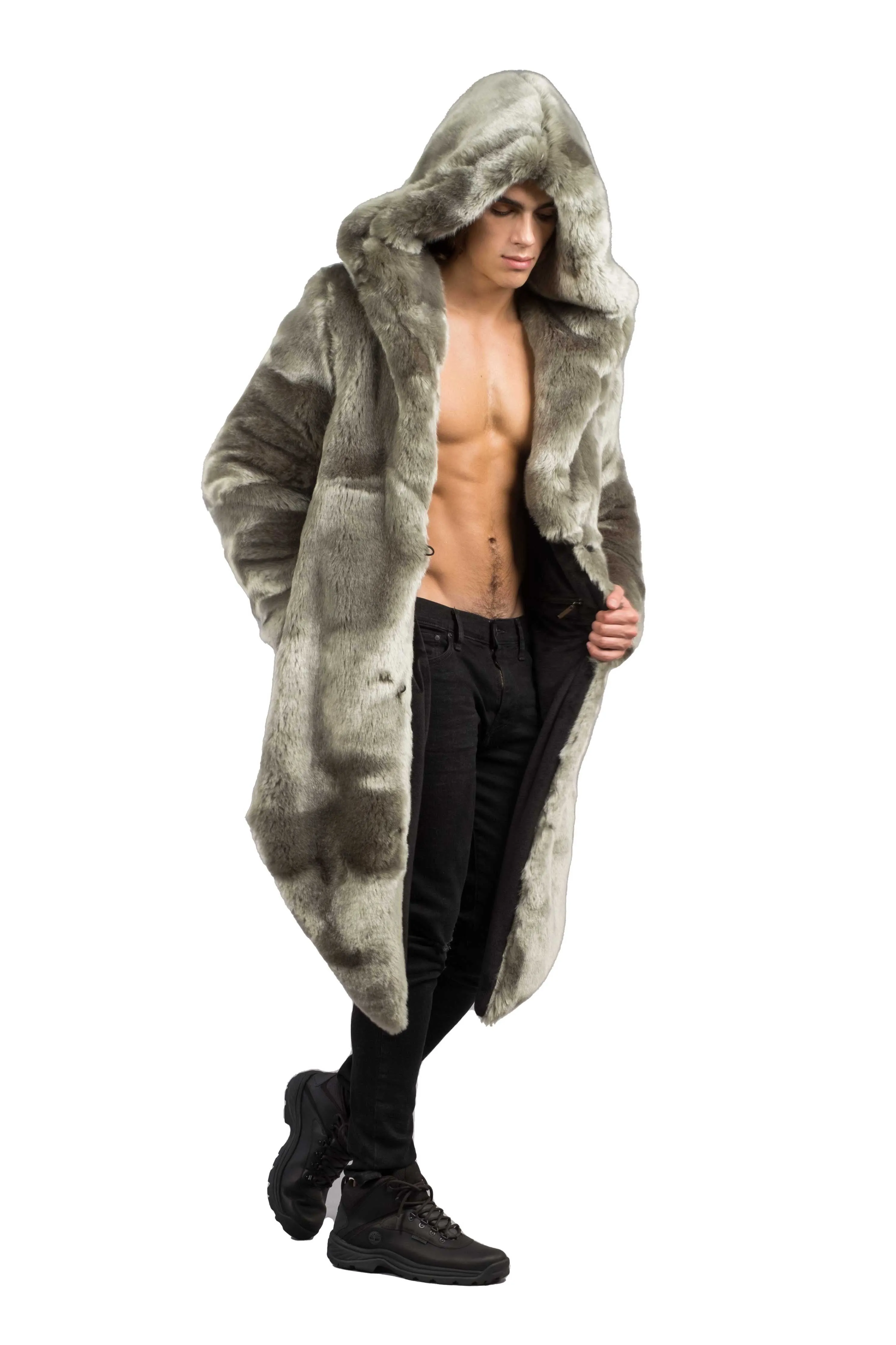 Men's Desert Warrior Coat in "Sage" Chinchilla