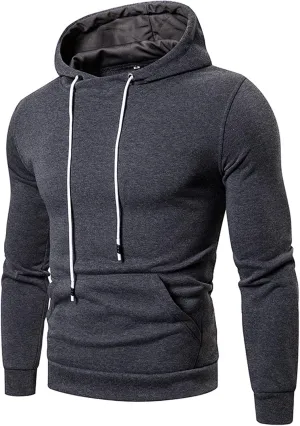 Men's Gym Workout Active Pullover Lightweight Hoodies Long Sleeve Casual Hooded Sweatshirt with Pockets Fleece Hoody