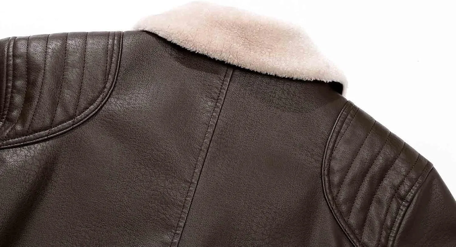 Mens Leather Jacket Fleece Lined Motorcycle Jacket Button Down Faux Leather Jacket Notch Lapel Coat Warm Winter Jacket