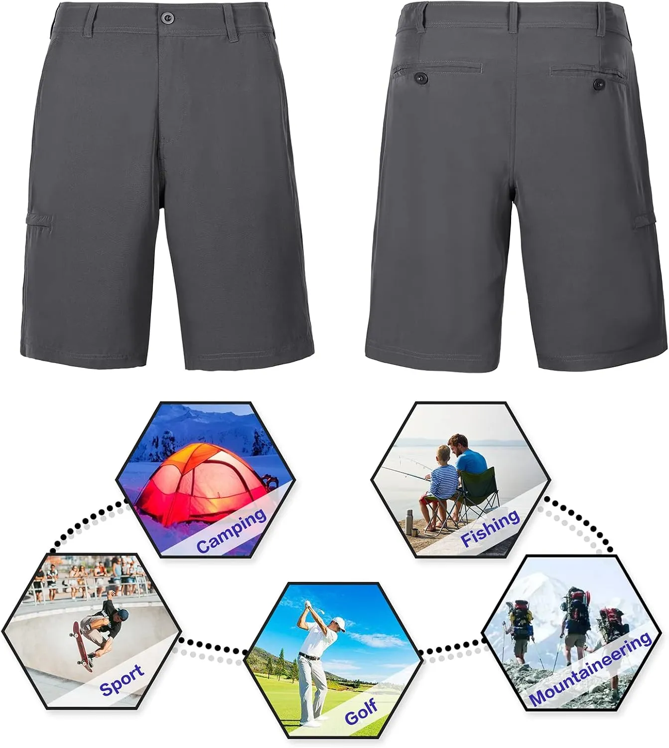 Men's Lightweight 9" Golf Shorts Quick Dry Stretch Hybrid Shorts