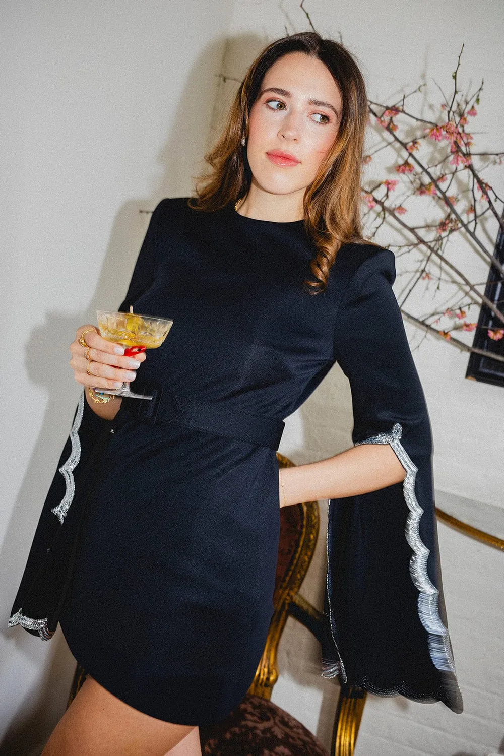 Mini Scallop Sleeve Dress
