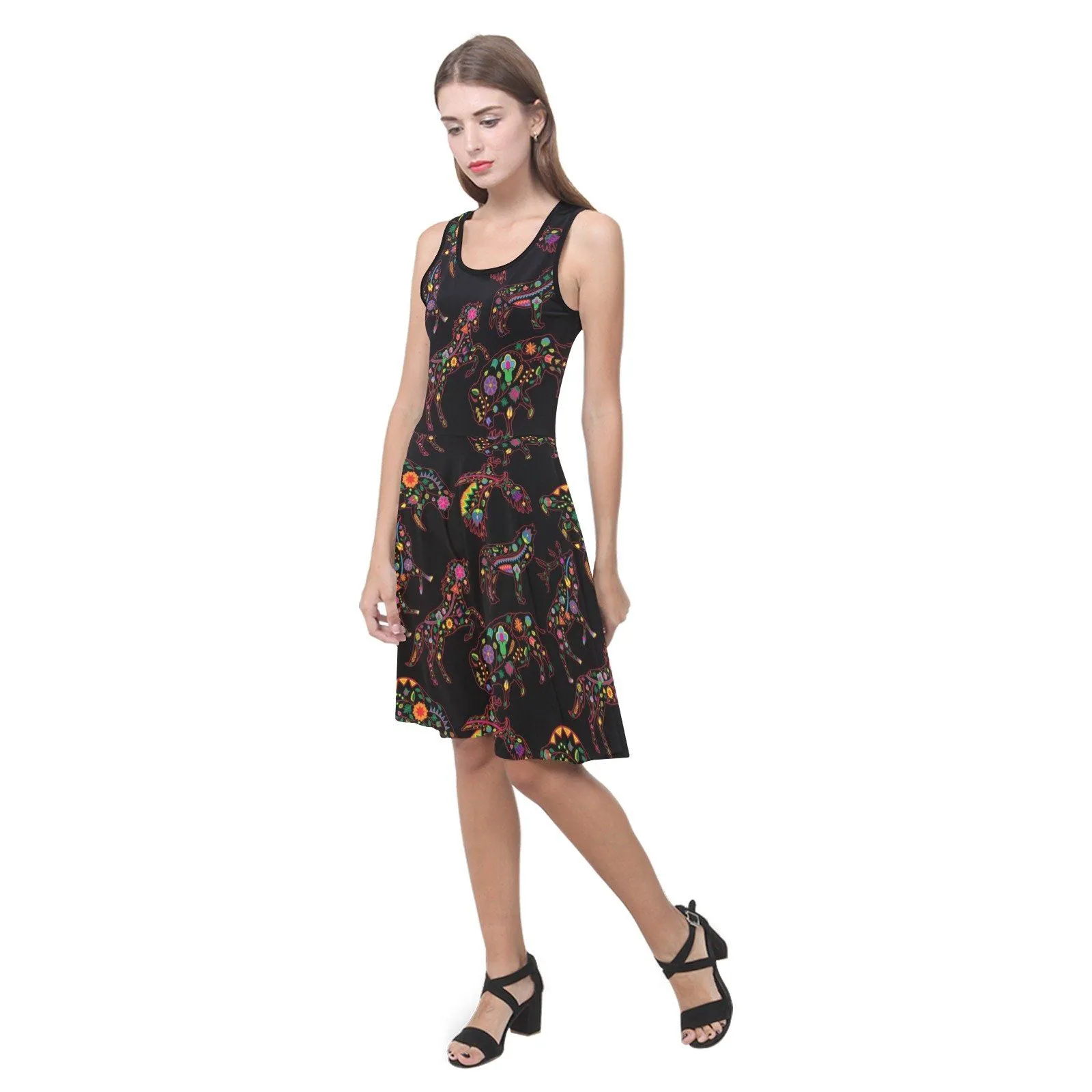 Neon Floral Animals Atalanta Sundress
