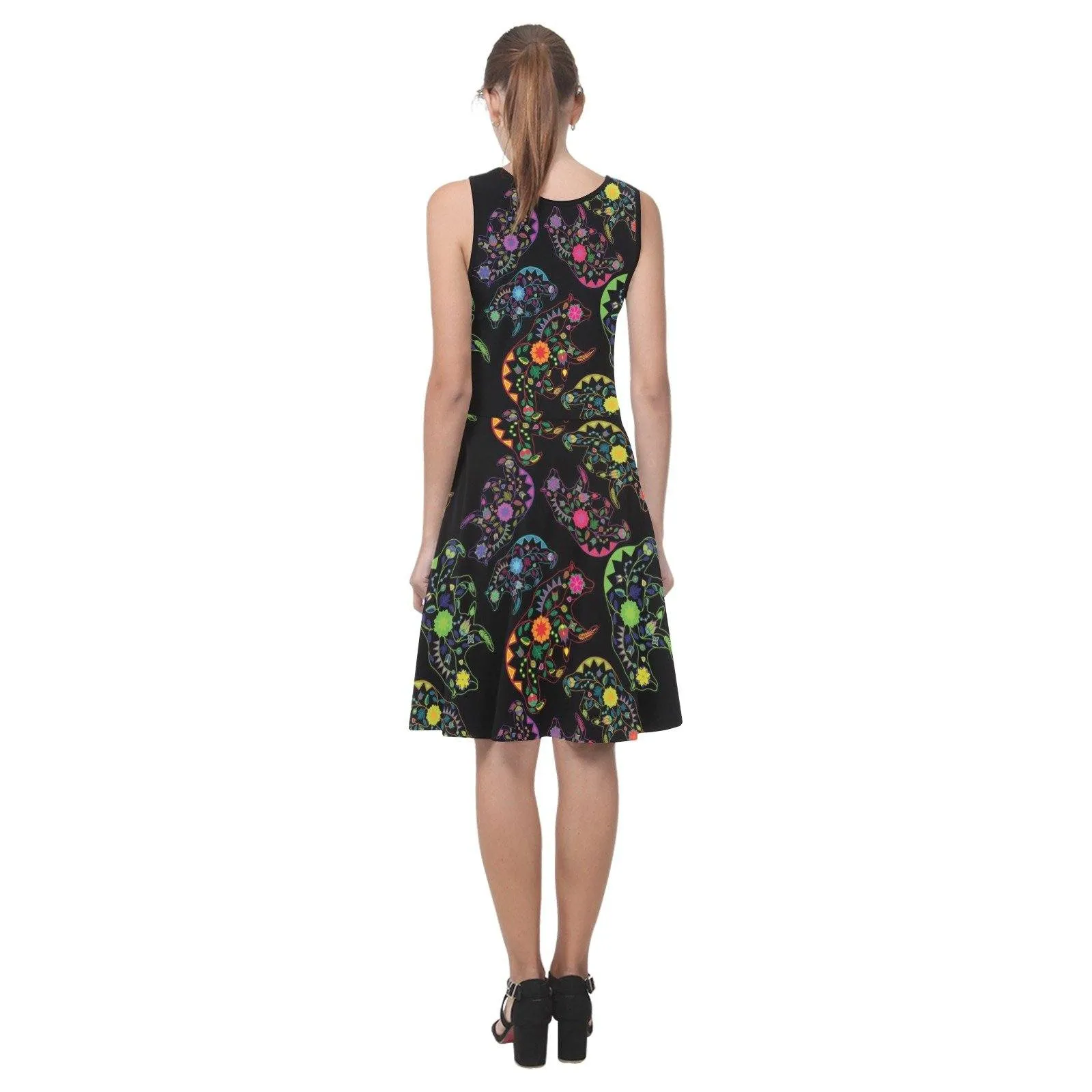 Neon Floral Bears Atalanta Sundress