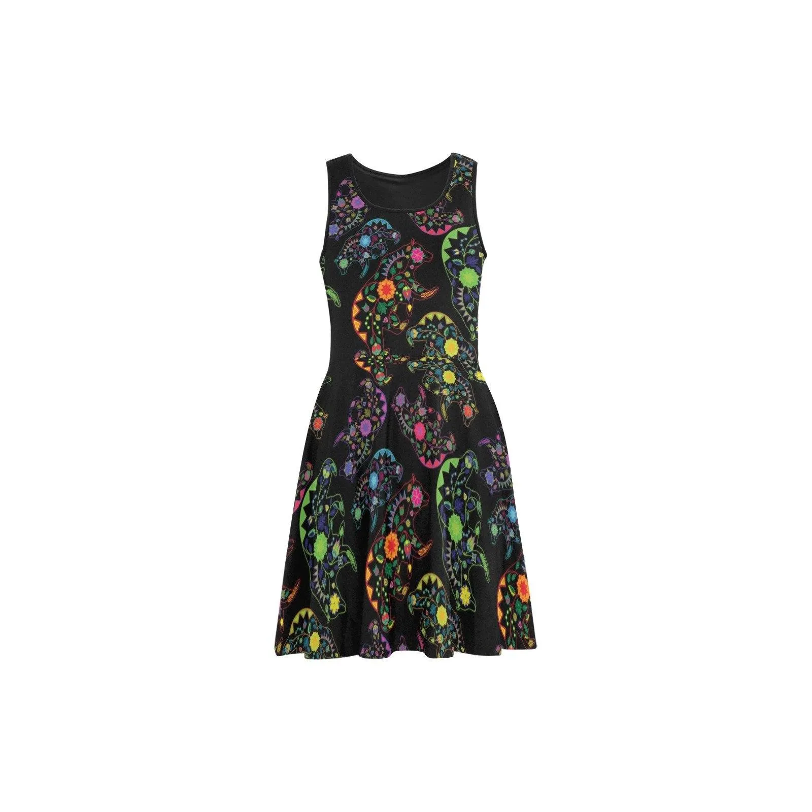 Neon Floral Bears Atalanta Sundress