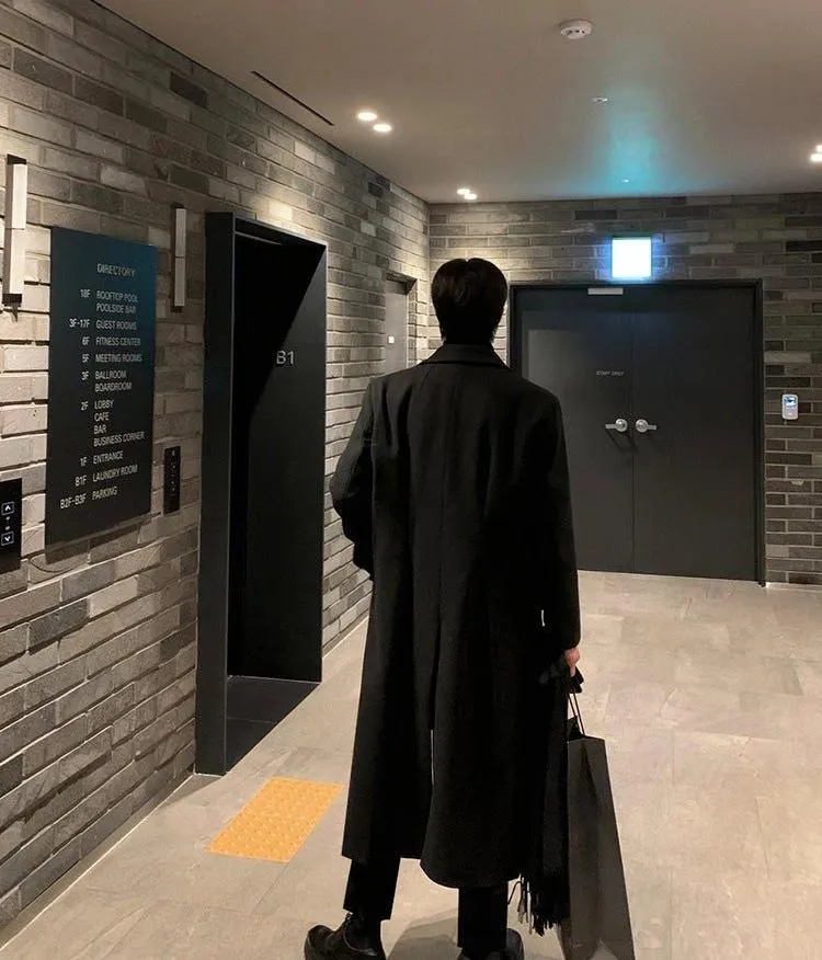 OH Wool Blend Lapel Long Coat