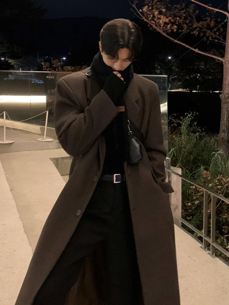 OH Wool Blend Lapel Long Coat
