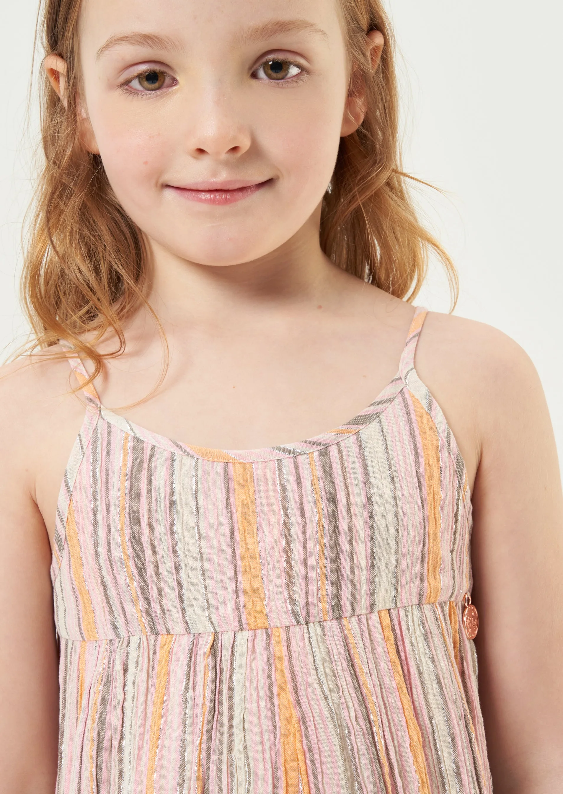 Saskia Strappy Lurex Rainbow Dress