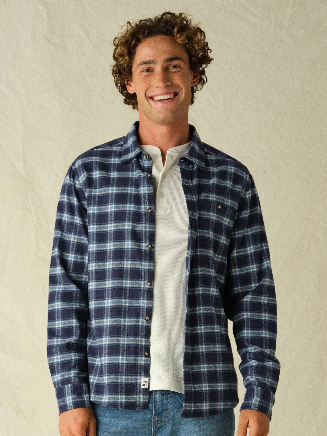 Seaside Lightweight Flannel | Cloudy Blue Plaid