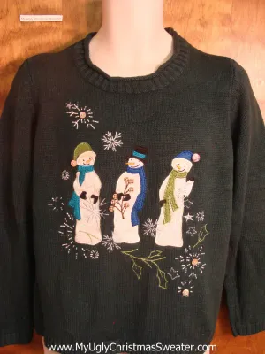 Snowman Gathering Ugly Christmas Sweater