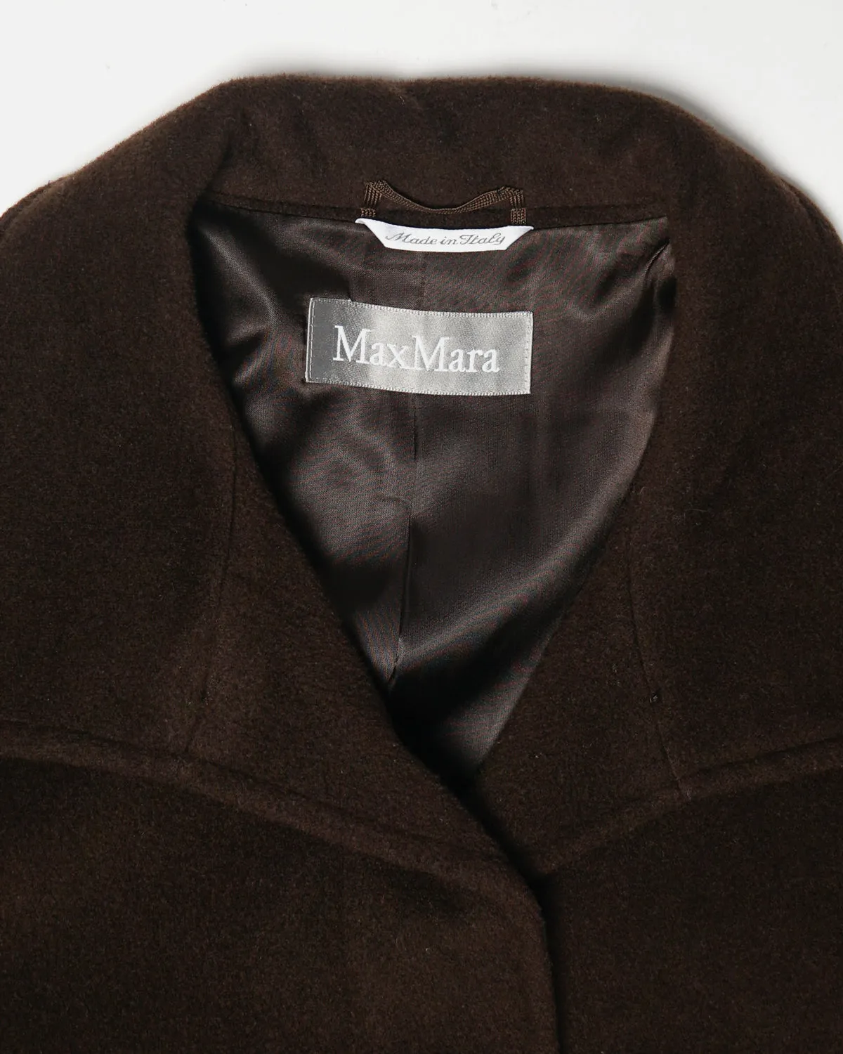 Stand Collar Fly Front Wool Long Coat