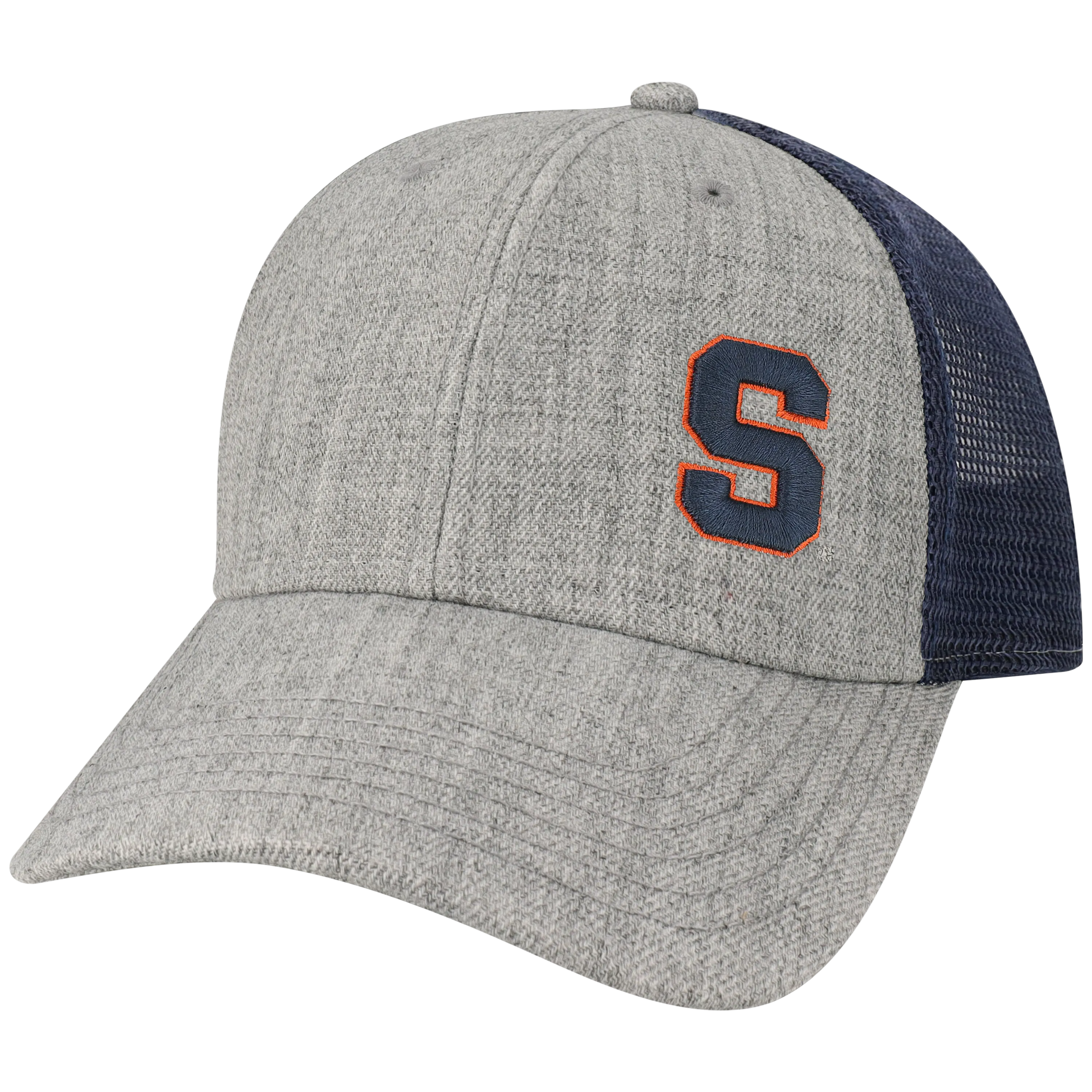 Syracuse Orange Heather Grey/Navy Lo-Pro Snapback Adjustable Trucker Hat