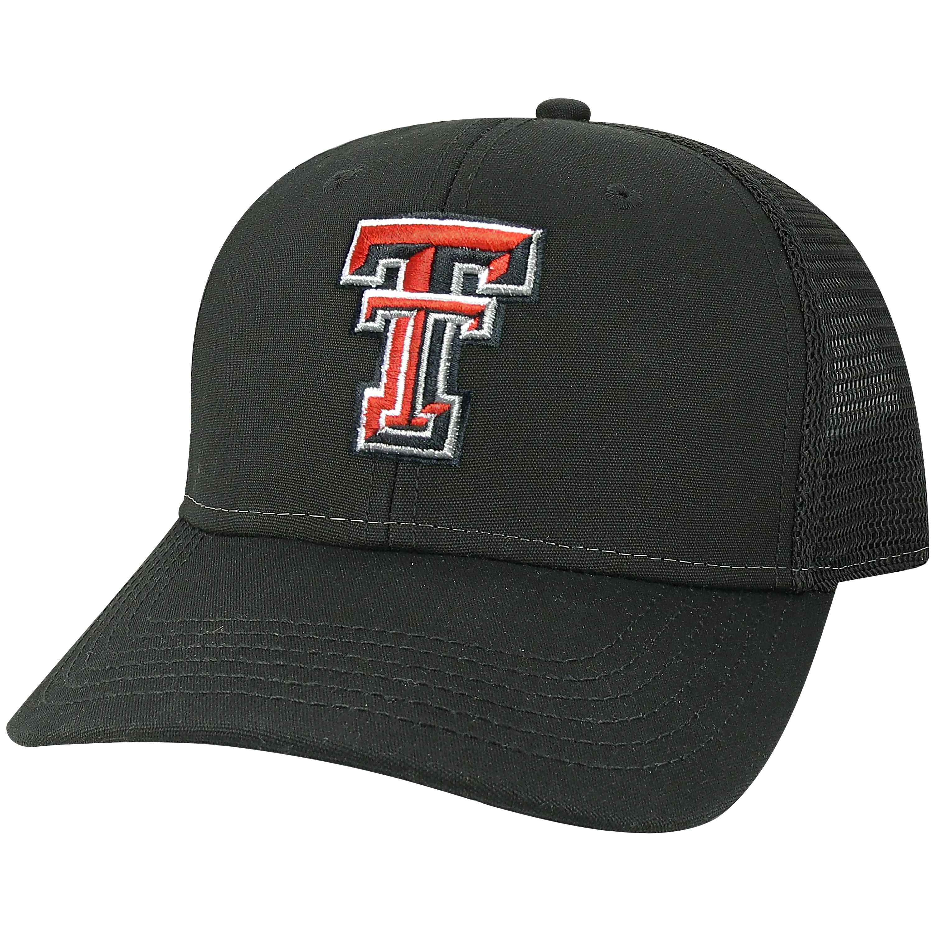 Texas Tech Red Raiders Black Mid-Pro Snapback Adjustable Trucker Hat