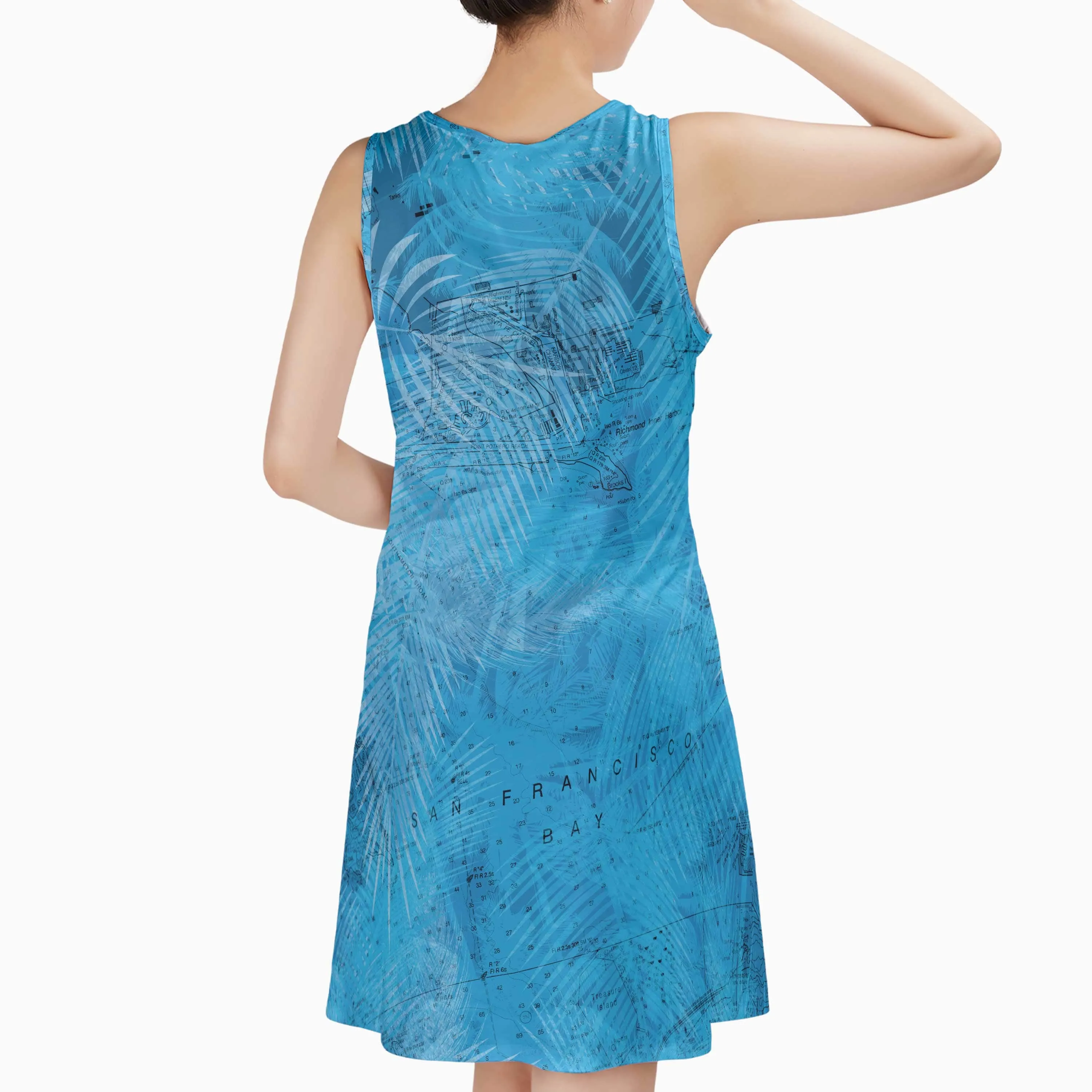 The San Francisco Bay Tropical Blue Sundress