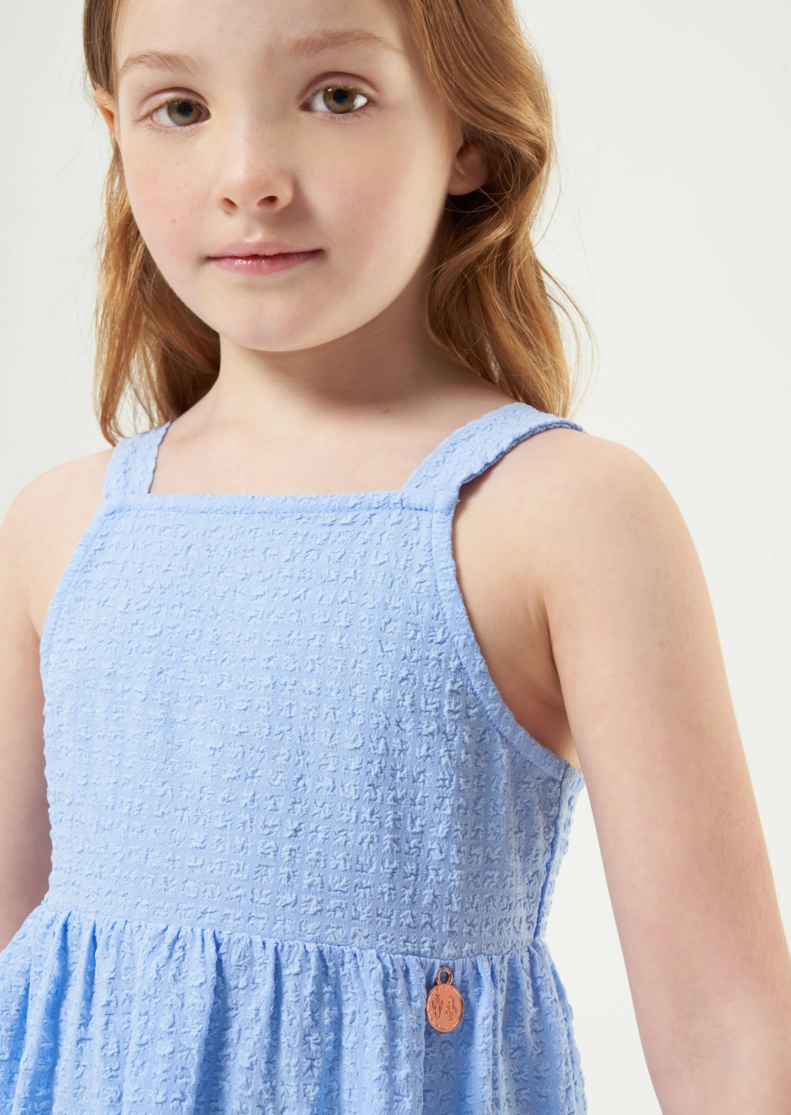 Tia Blue Crinkle Sundress