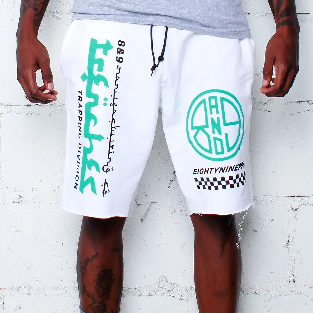 Trap Division French Terry Shorts White