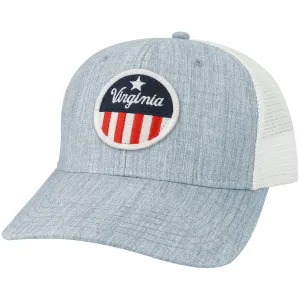 UVA Red, White, and Hoo Mid-Pro Snapback Hat - Melange Light Blue/White