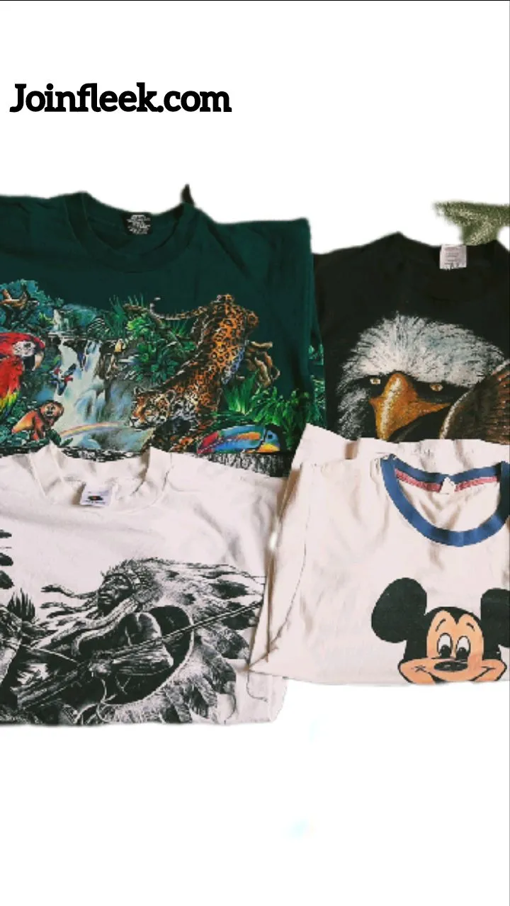 Vintage 90s single stitch t-shirt - 50 pieces of bundle