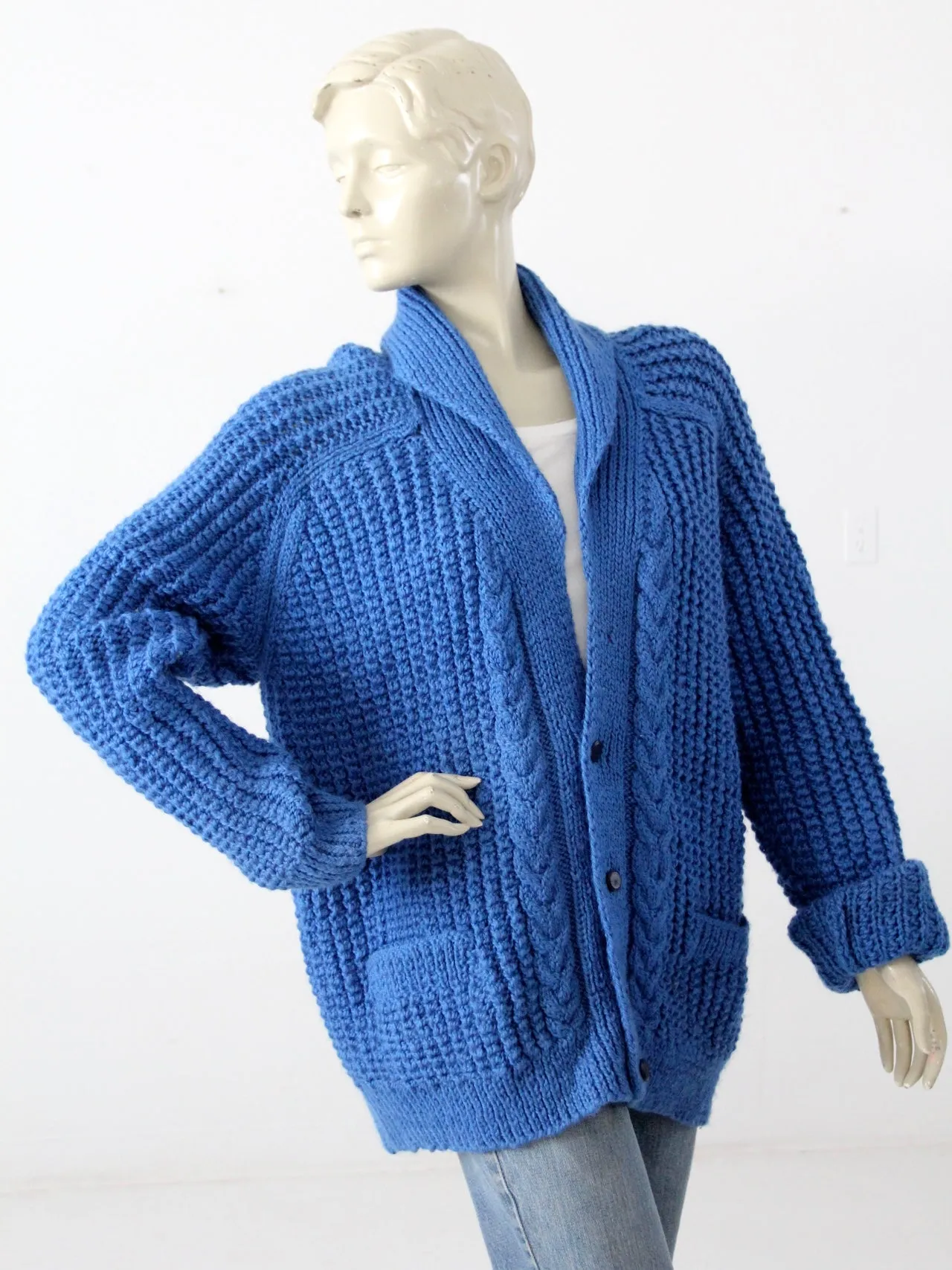 vintage hand-knit cardigan sweater