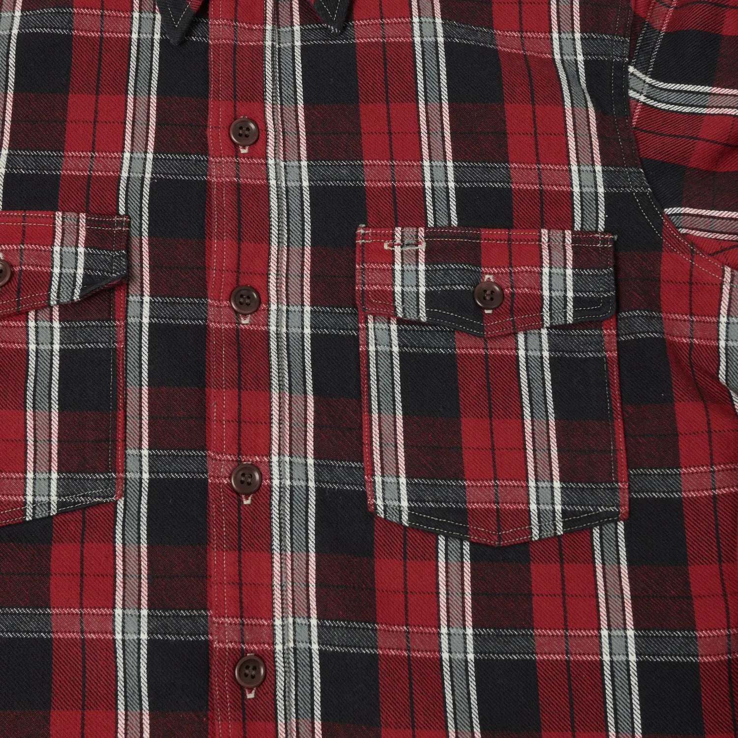 Warehouse & Co 3022 'G Pattern' Check Flannel Shirt - Red