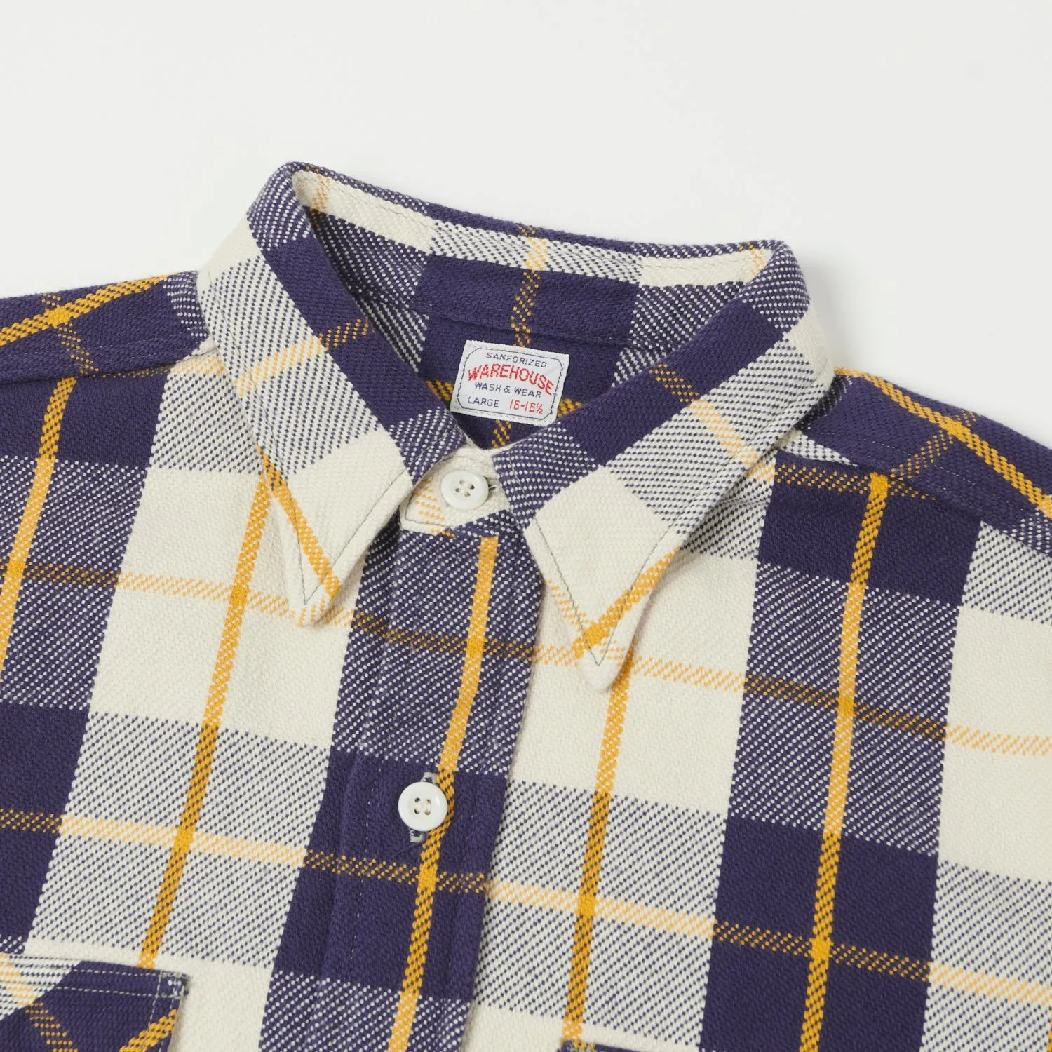 Warehouse & Co 3104 Flannel Shirt 'B Pattern' - Navy