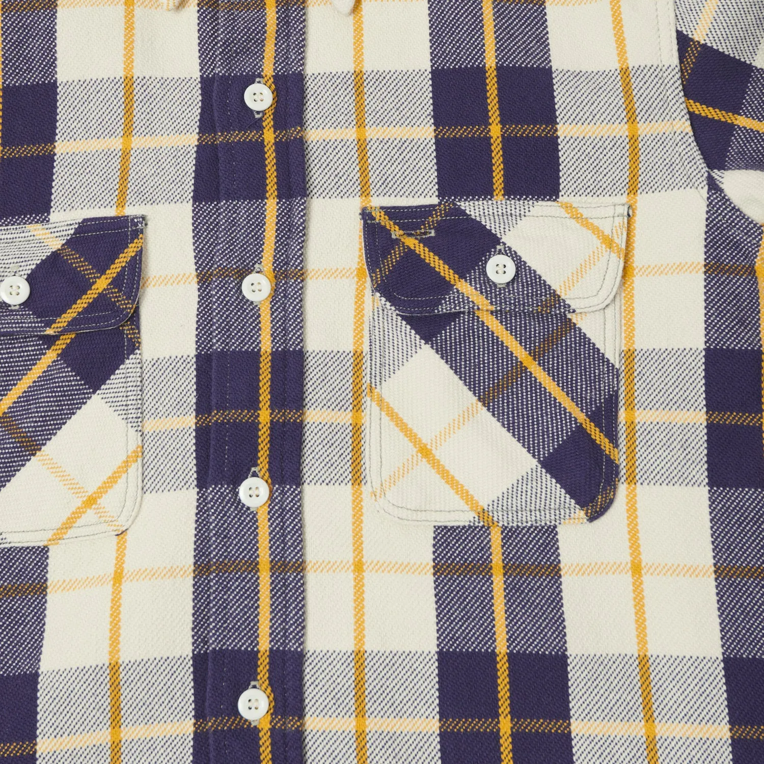 Warehouse & Co 3104 Flannel Shirt 'B Pattern' - Navy