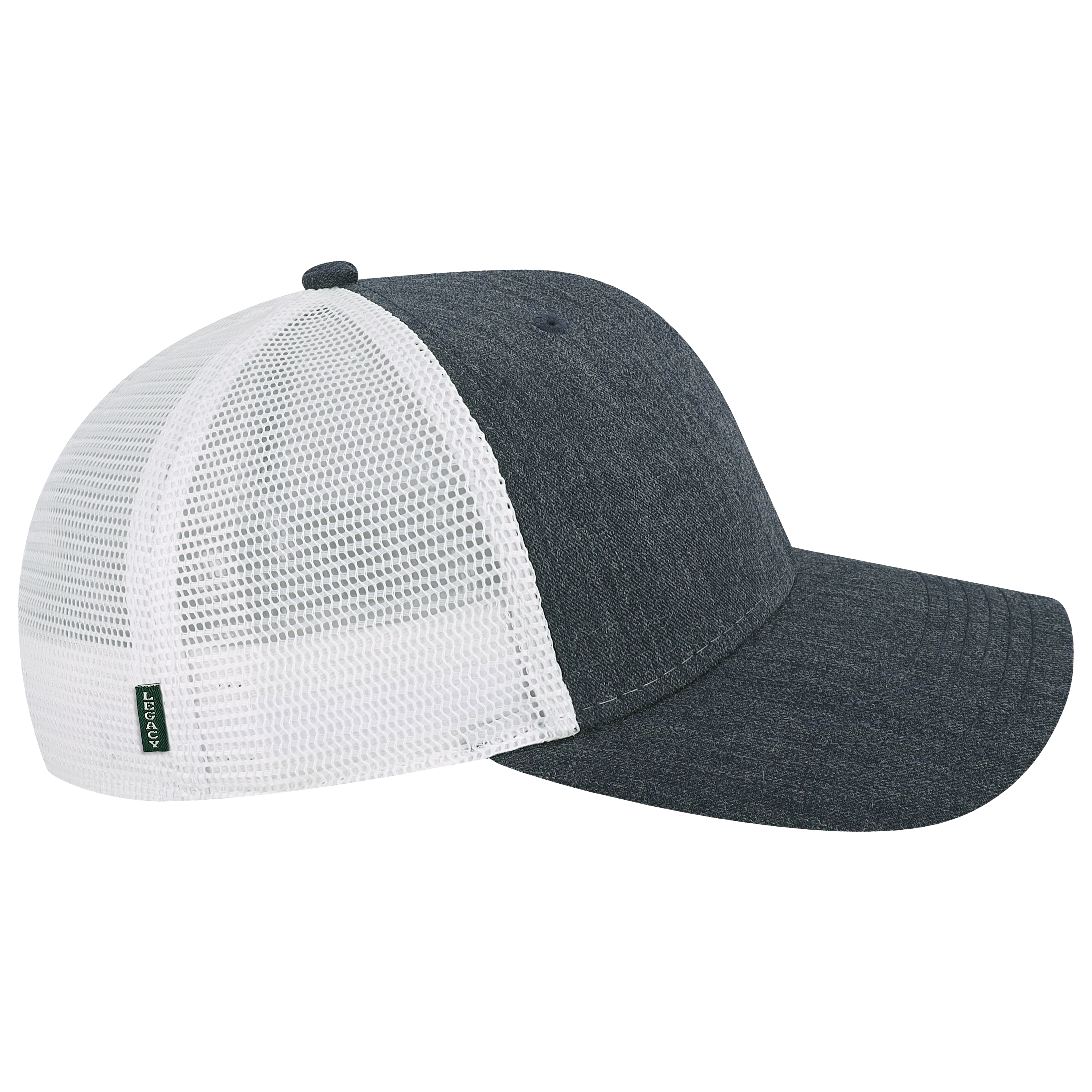 West Virginia Mélange Navy/White Mid-Pro Snapback
