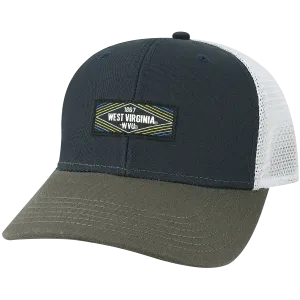 West Virginia Navy/Dark Grey/Silver Mid-Pro Snapback