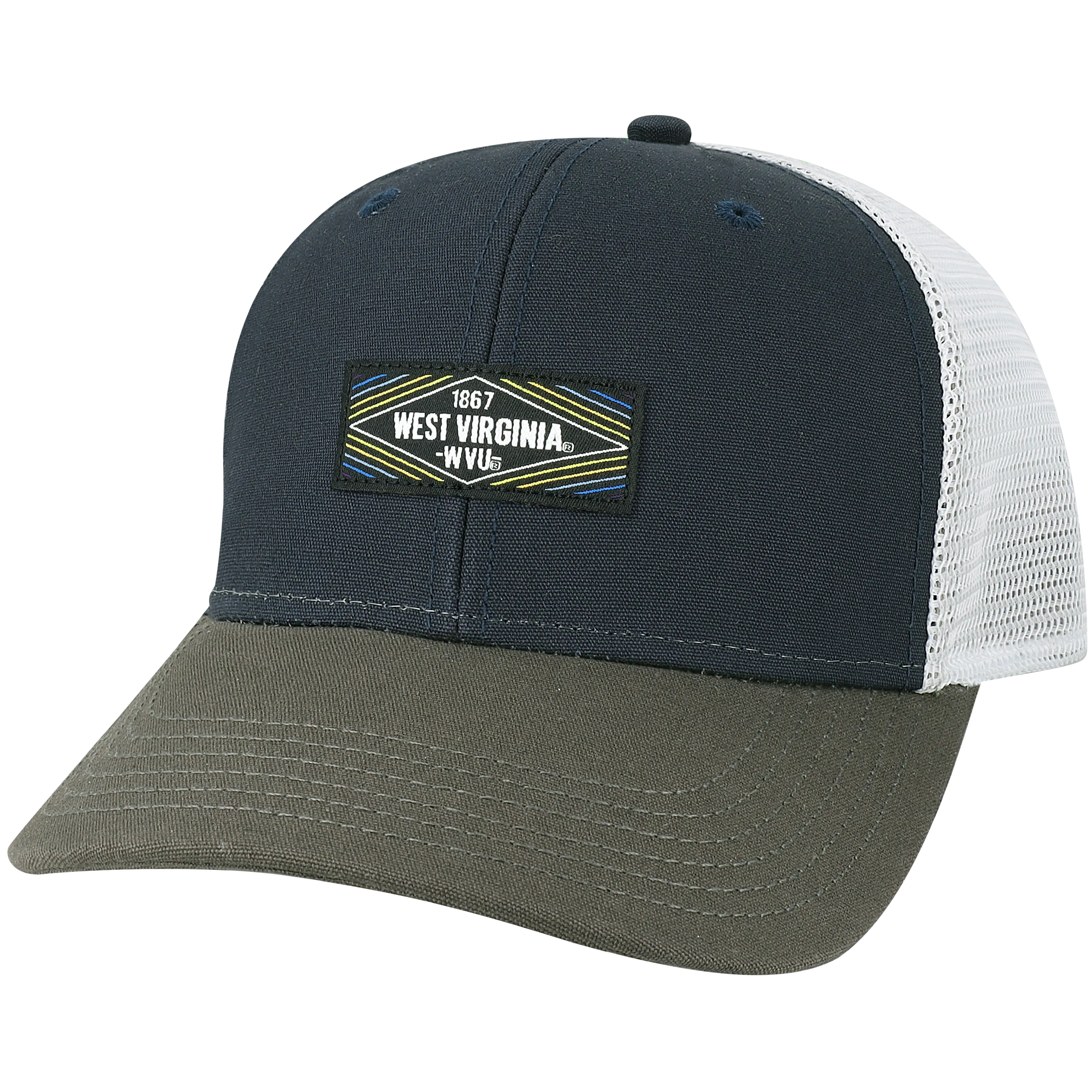 West Virginia Navy/Dark Grey/Silver Mid-Pro Snapback