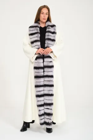 White Wool Rex Fur Abaya