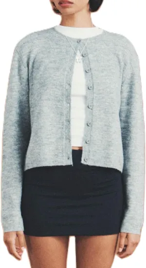 Women Y2k Crop Cardigan Sweater Long Sleeve Button Down Cardigan Vintage Open Front Sweater Cute Knit Pullover Tops