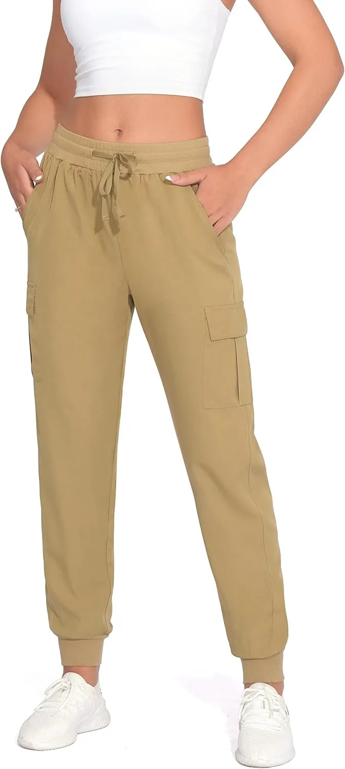 Women's Cargo Joggers Lightweight Hiking Pants Athletic Outdoor Travel Pants Workout Running Pants