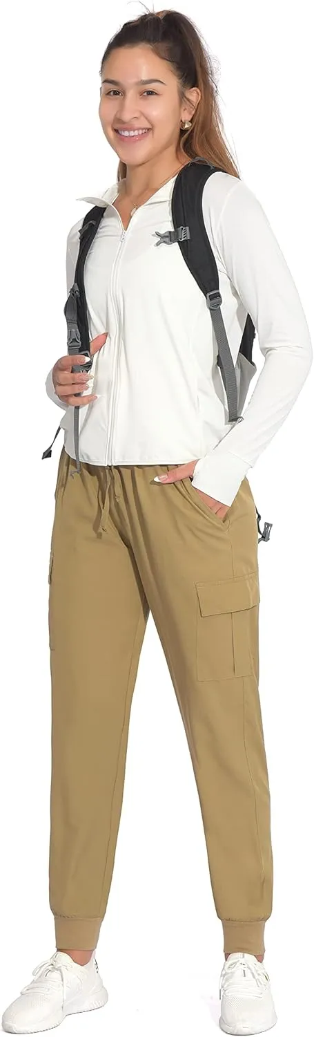 Women's Cargo Joggers Lightweight Hiking Pants Athletic Outdoor Travel Pants Workout Running Pants