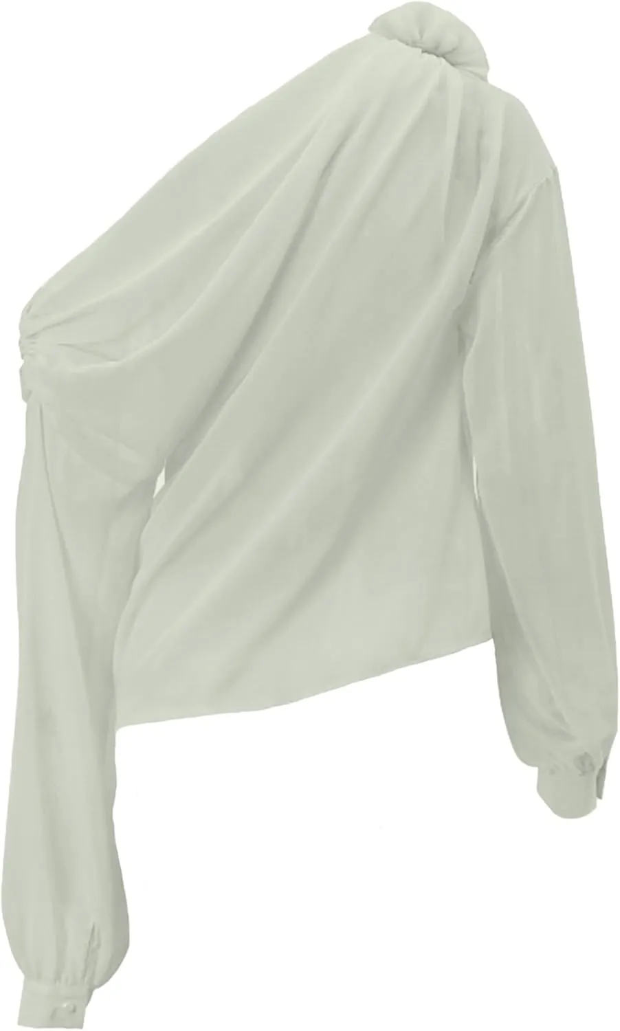 Women's Chiffon Tops 3D Floral Open Shoulder Asymmetrical Thin See Through Pleated Elegant Club Blouse Shirts