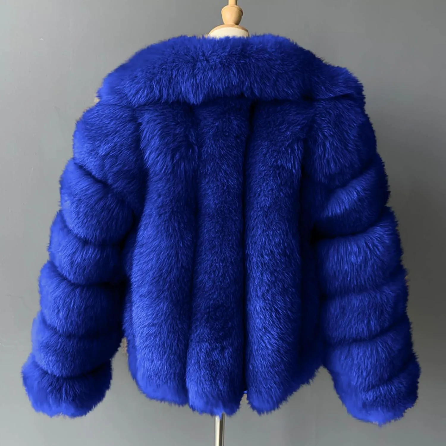 Women's Faux Fur Coat Winter Long Sleeve Cropped Jacket Open Front Fuzzy Fluffy Furry Cardigan Short Coat Outwear