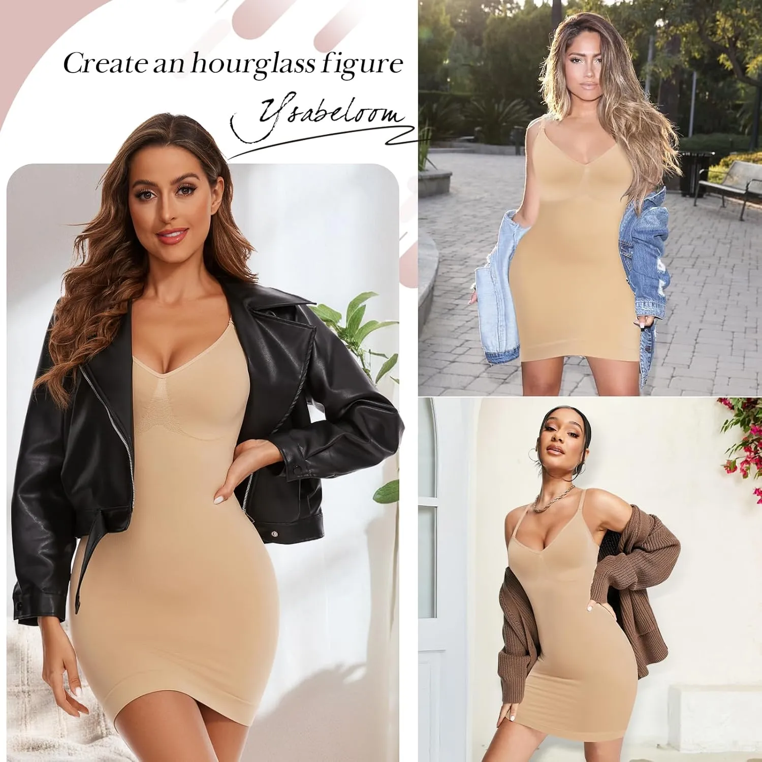 Women's Shapewear Slip Dress for Under Dress Tummy Control Full Slips Seamless Shaping Dress Body Shaper