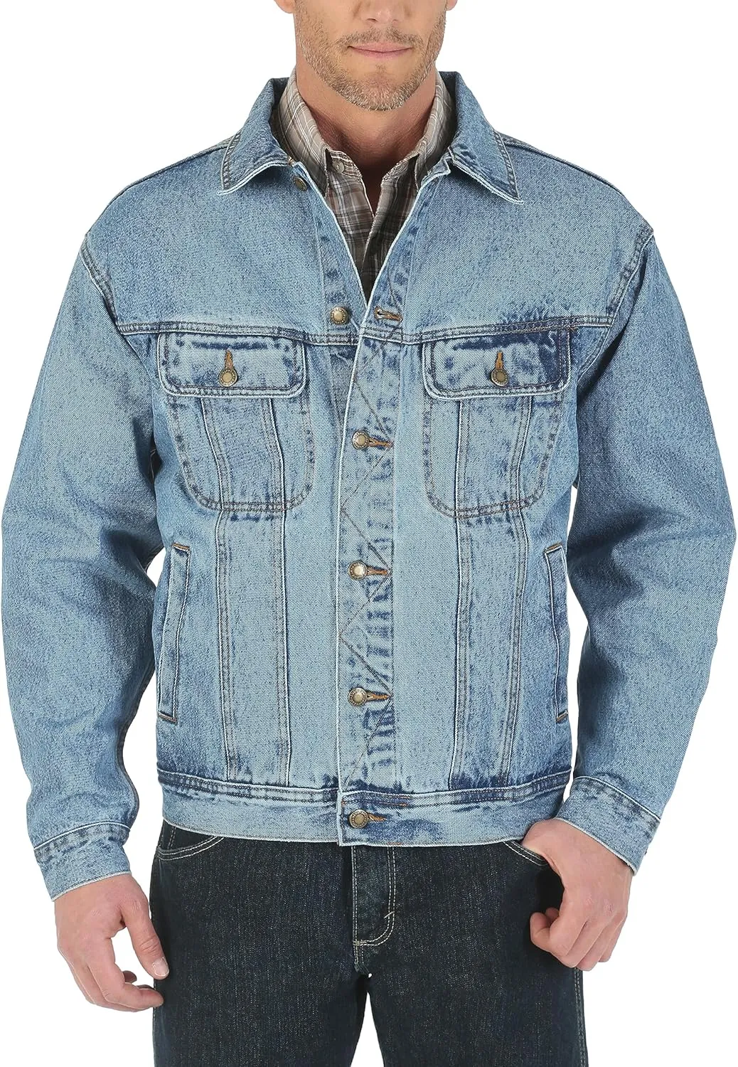 Wrangler Men's Big & Tall Unlined Denim Jacket,Vintage Indigo,Large Tall